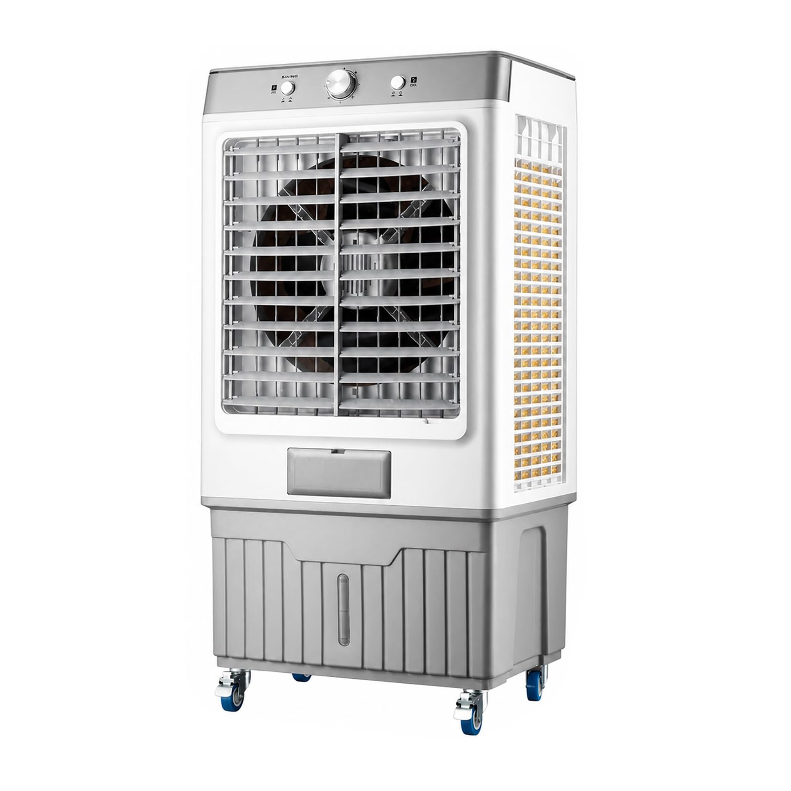 Evaporative Air Cooler, Portable Swamp Cooler with 3-Speed Settings, 120° Oscillation, 4 Ice Packs, 30/40/50L Water Tank(107cm/42in)