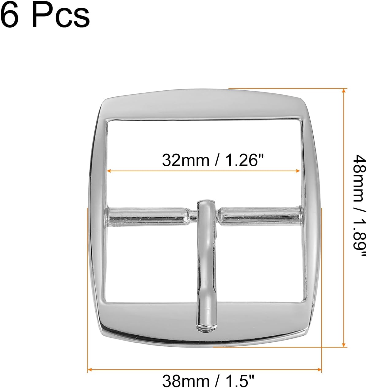 uxcell Metal Roller Buckle, Single Prong Belt Buckle Center Bar Buckle for Leather Craft Accessories - Image 2