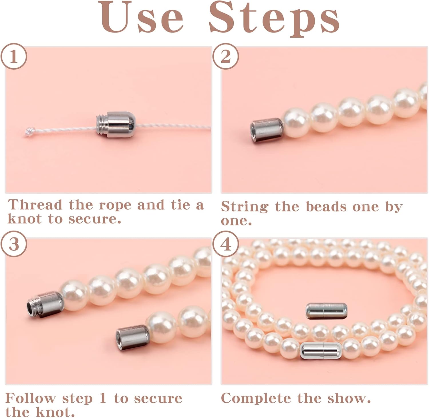 Cuyacili 12 pcs Breakaway Necklace Clasps Metal Buckle Elastic Laces Clasps Barrel Screw Clasps Metal Capsule Lock Buckles Connector Screws End Caps for DIY Jewelry Bracelet Necklace Making Silver - Image 6