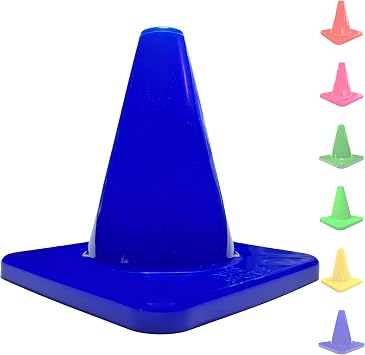 LVL10 Pro Training Cones - 6" Soccer Training Cones for Sports - for Basketball, Football, Basketball and Agility Drills - Soccer Field Markers that Wont Crack, Slide or Fly