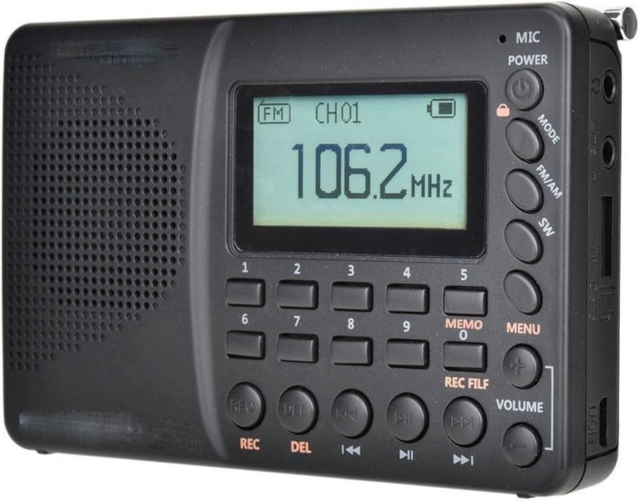Portable Digital Radio LCD Display FM AM SW with Speaker Power-Off Memory Function