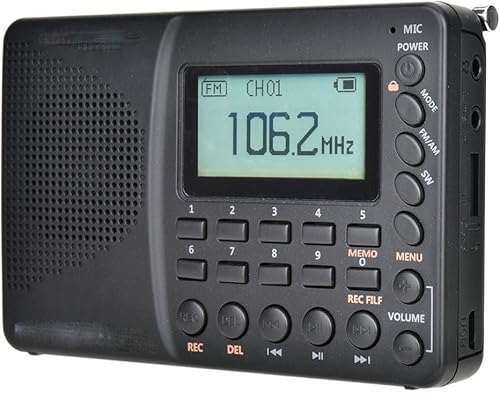Vista 3 de TJLSS Portable Digital Radio LCD Display FM AM SW Radio with Speaker Power-Off Memory Function Radio