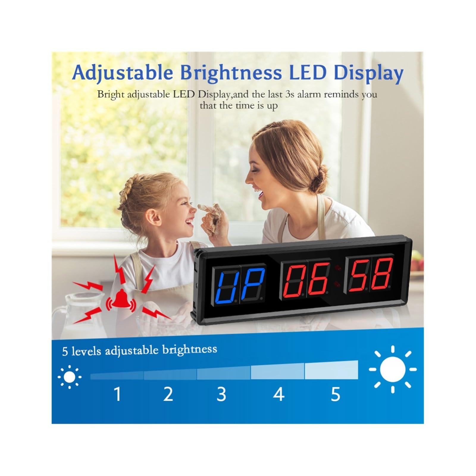 Countdown Timer, Cronometro digitale for conto alla rovescia con timer da palestra con timer a intervalli LED remoto for fitness in palestra a casa