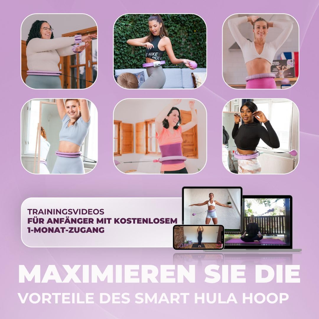 Swiss Activa+ Leiser Hula-Hoop-Reifen mit Taillentrainer