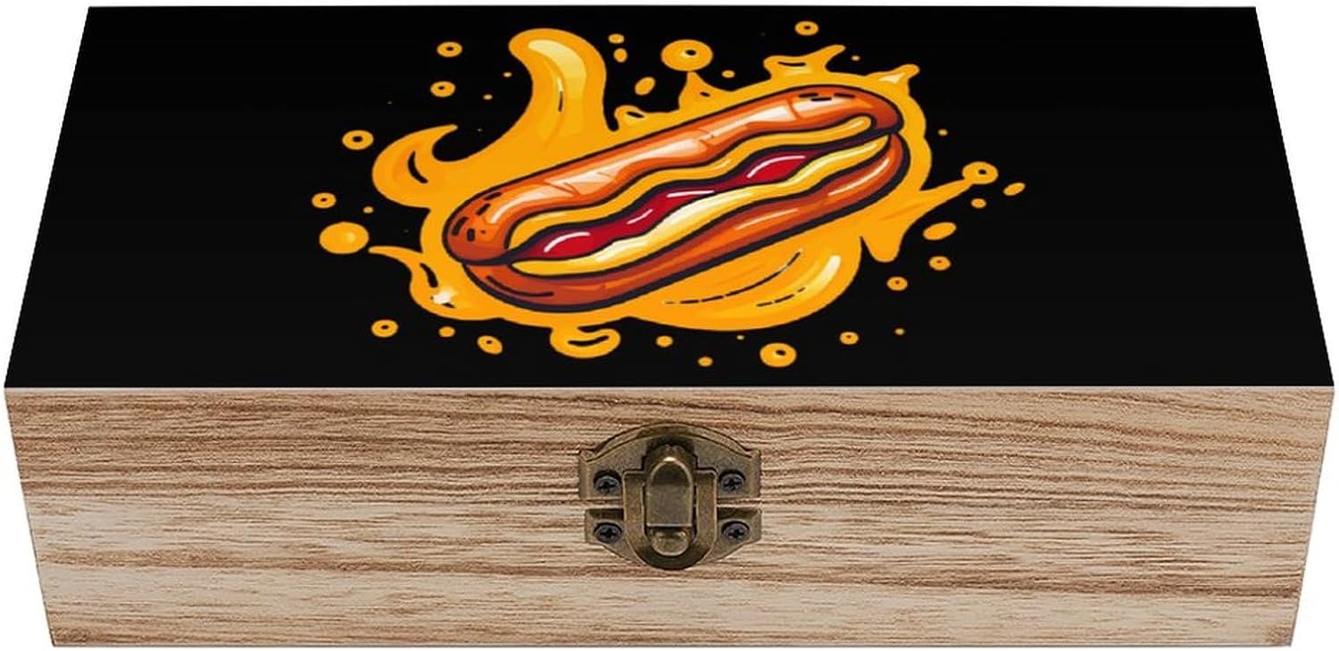 Hot Dog Wooden Box Storage Box Gift Box Jewelry Box