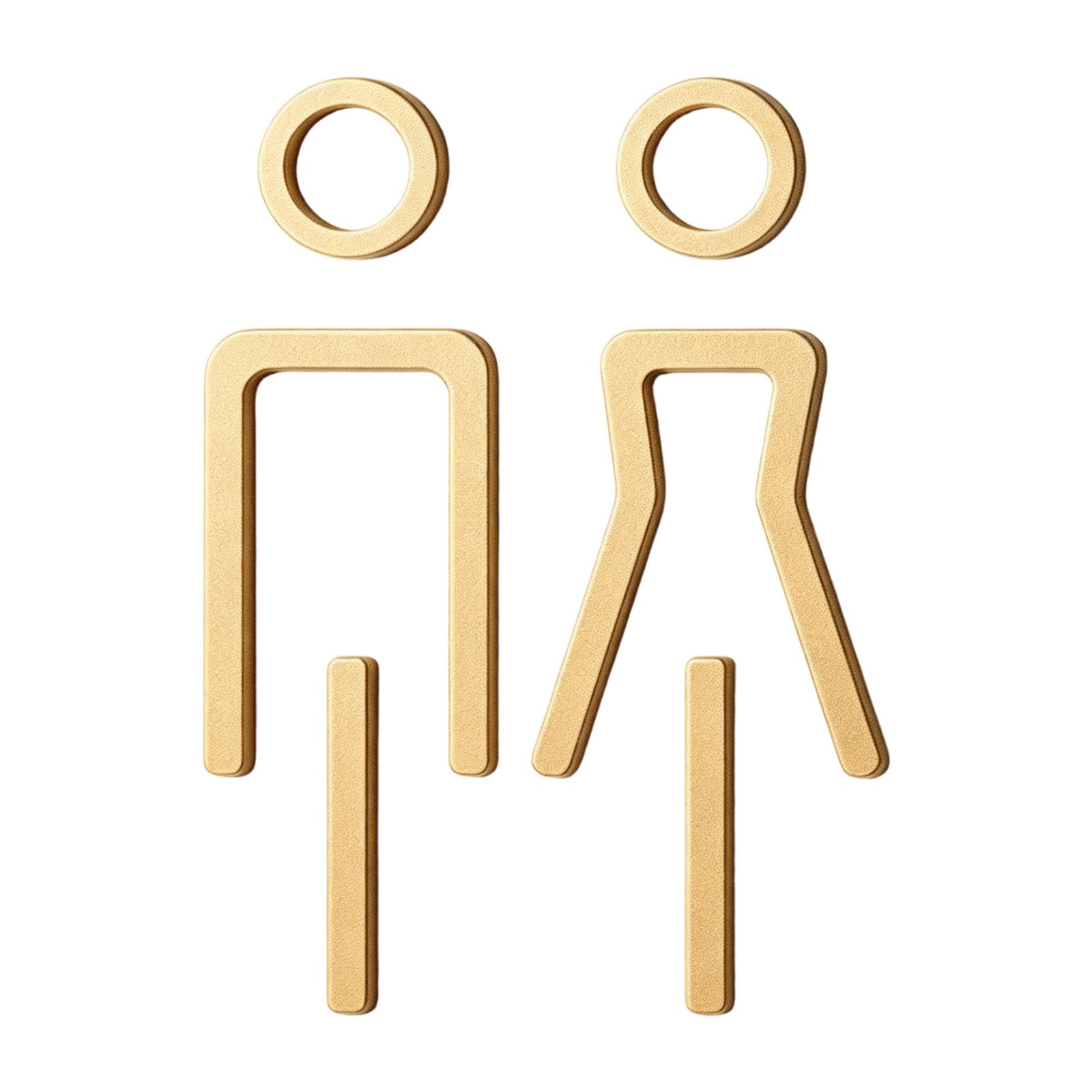 Toilet Door Sign Set Acrylic Male Female Symbols, Adhesive-Backed Raised Markers for Restroom and Bathroom Entry Doors Restroom Door Sign Set Bathroom Acrylic Washroom Marker Male Female Adhesive