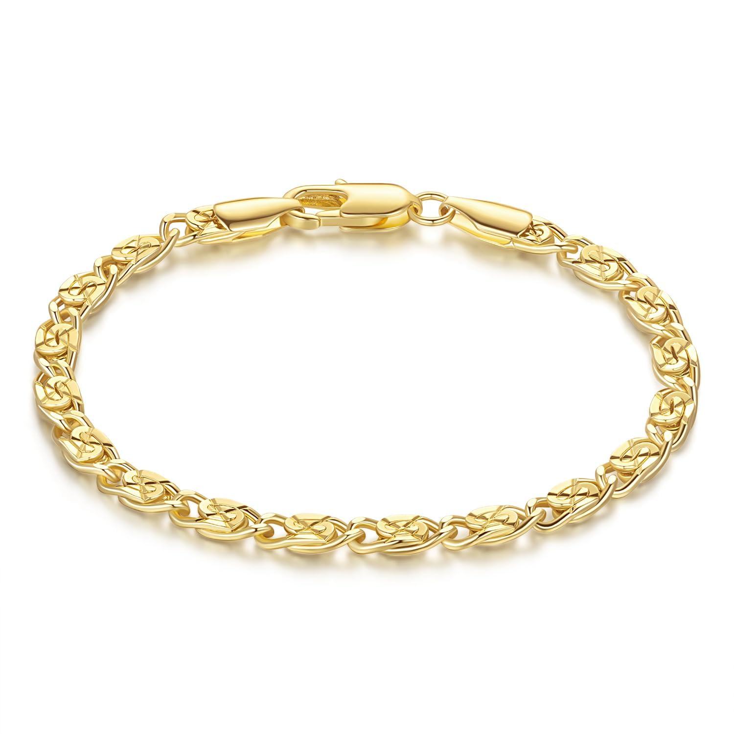 OR OLD RUBIN14K Gold Bracelets for Women Dainty Cuban Chain Gold Bracelet for Women 6.5/7/7.5/8/9in
