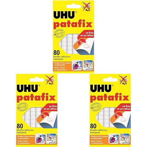 UHU Patafix blanche - pastilles adhésives prédécoupées, pâte à fixer,