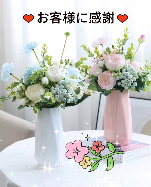 Amazon.co.jp: 花瓶ピンク 花瓶おしゃれ大きいかびん陶器花器フラワー
