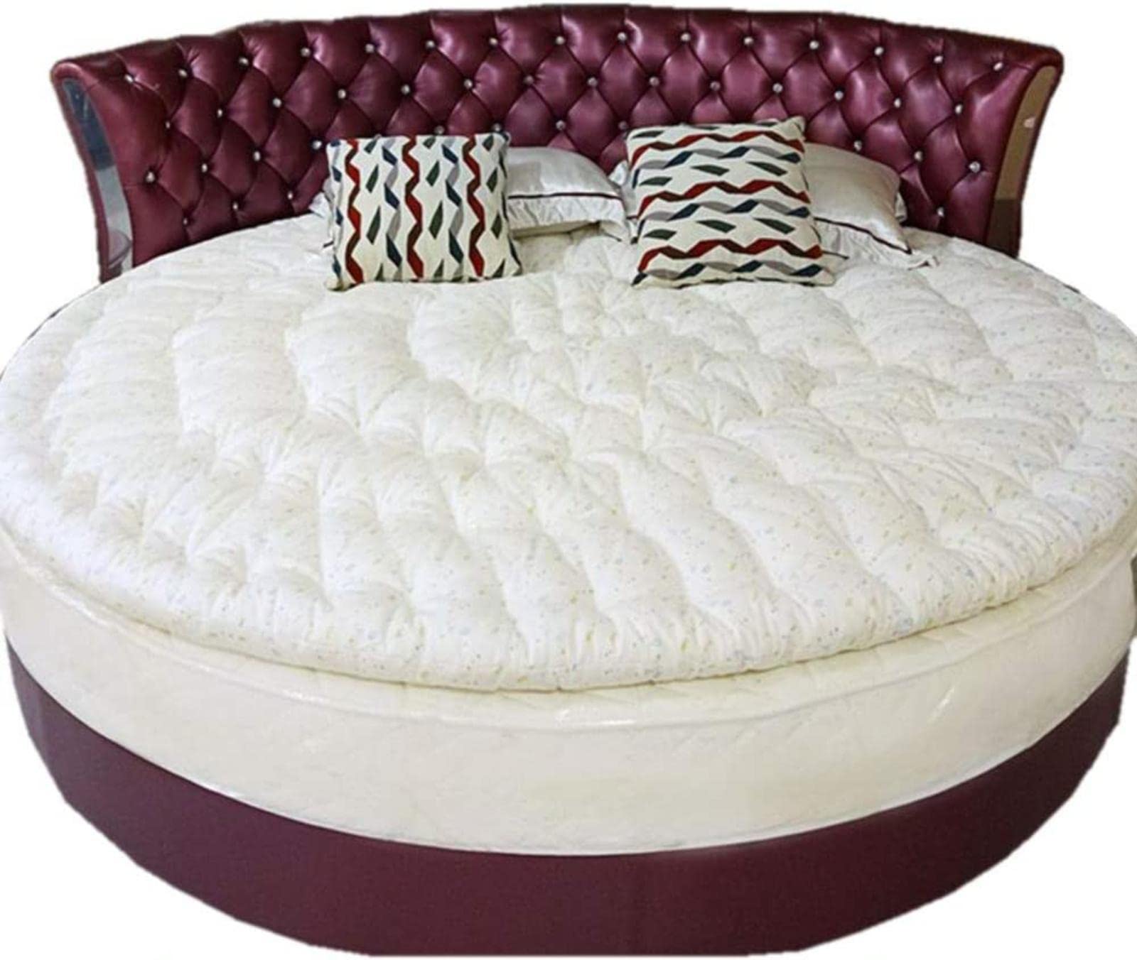 Surmatelas rond, matelassé, confortable, tapis de sol doux et sain pour enfants, rembourrage 100 % coton, poids 2 kg, blanc - diamètre : 180 cm