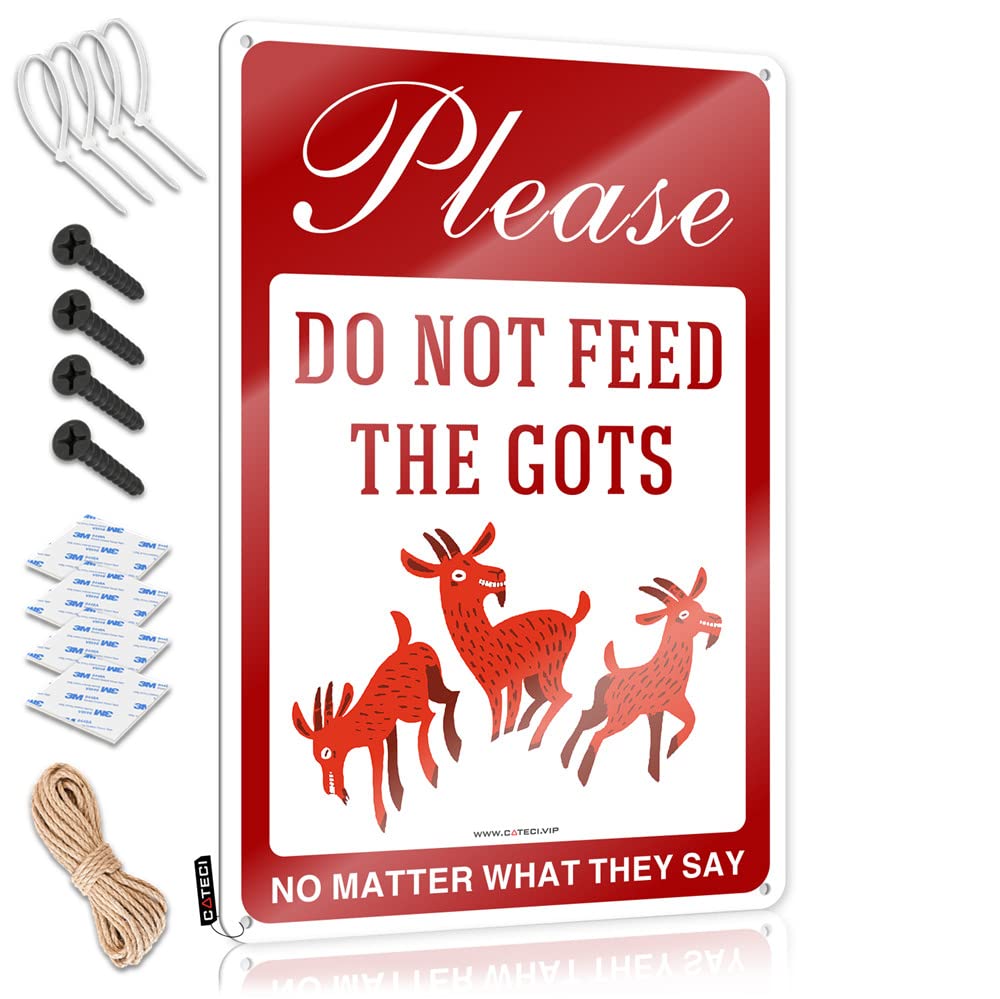 IBWNBBUSN Metal Signs Funny Please Don’T Feed The Goats, No Matter What They Say Sign Funny Alcohol Signs Home Decor For Men