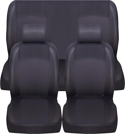 Housses de sièges universelles Kit Avant et Arrière Plusieurs couleurs Doux Confortable Respirant Protection pour sièges utilitaires (Noir)