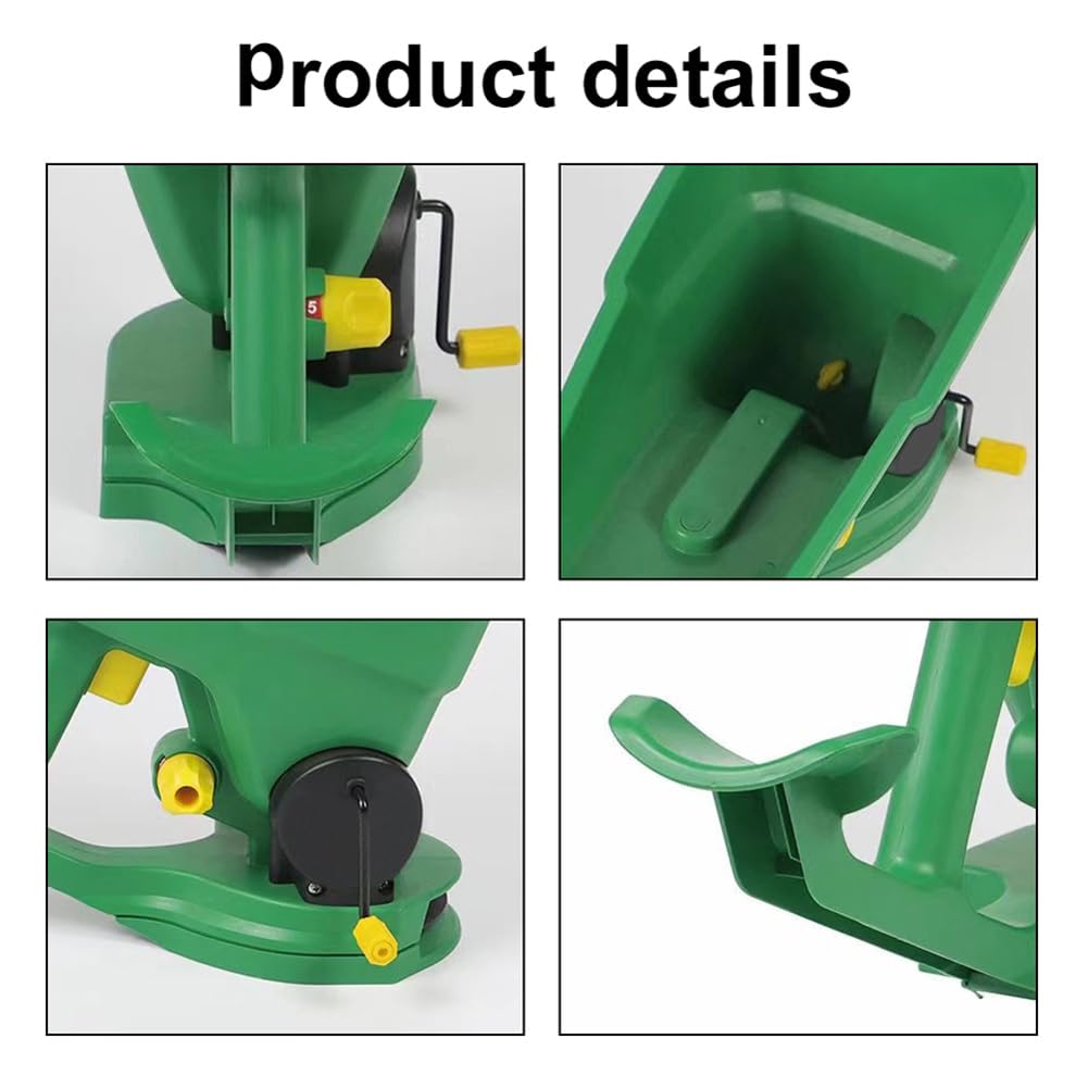 Esparcidor manual de semillas, sembradora de mano de 1,5 L con 5 engranajes ajustables para sembrar, fertilizar y derretir nieve para jardín y césped