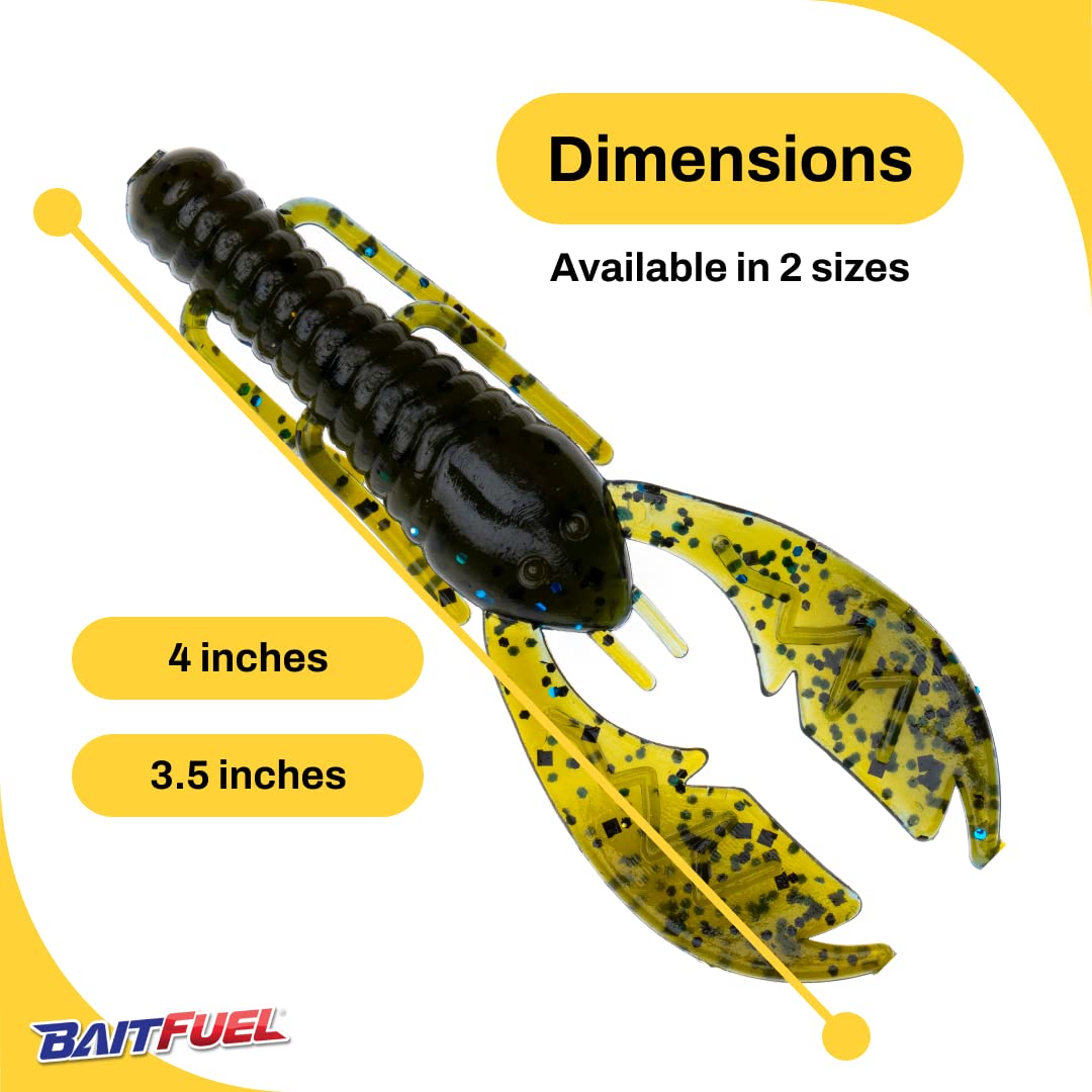 American Baitworks BAITFUEL Paca Slim Infused with Supercharged X55 Formula Gel: Fish Scent Technology with Powerful Attractants | 3.5-Inch, Okeechobee Craw (PN: X61539)