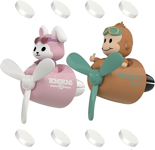 Miniatura 8 de Ambientador de coche piloto, 2 unidades, lindo pato con clip de ventilación de automóvil, ambientador de aire automotriz, difusor de ventilador de