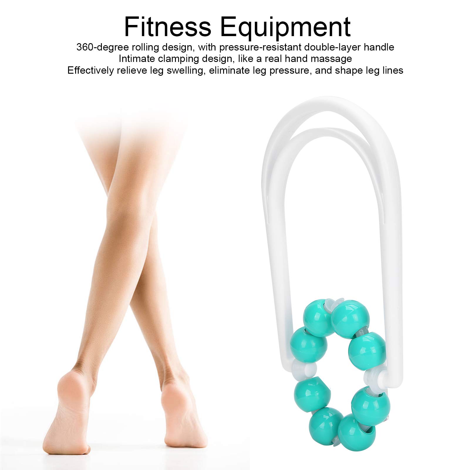 Masajeador de piernas, rodillo muscular de punto de disparo de 360 ​​grados, equipo de ejercicios para aliviar el dolor de yoga en forma de U para aliviar la hinchazón de las piernas