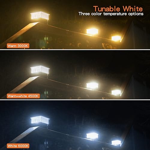 Miniatura 3 de Involux Luces solares modernas para tapa de poste #2 (se adapta al poste de 4 x 4, nominal 5 x 5), 50 lúmenes con tres opciones de temperatura de