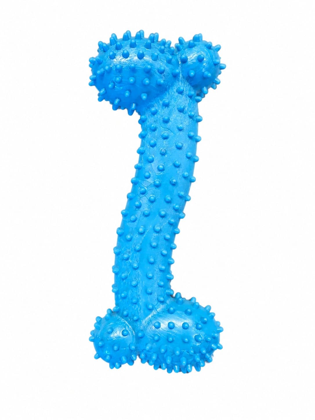 Dog Chew Toy for Puppies and Dogs, Textured Dental Teething Toy, Interactive Chew Toy for Small, Medium, and Large Dogs, Assorted Styles and Colours (ONE SIZE, Spiky Bone - Blue)