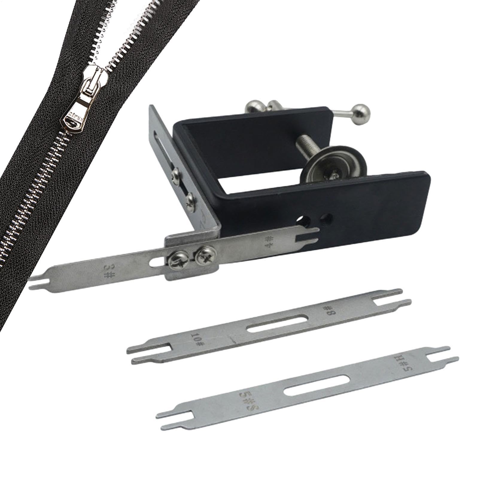 Zipper Jig Tool, Double-end Zipper Head Jig Sliders, Sewing Zipper Installation Tool, Stainless Steel Zipper Sliders Puller, Zipper Pulling Jig Tool for Tailor Shop Clothing Store, Home