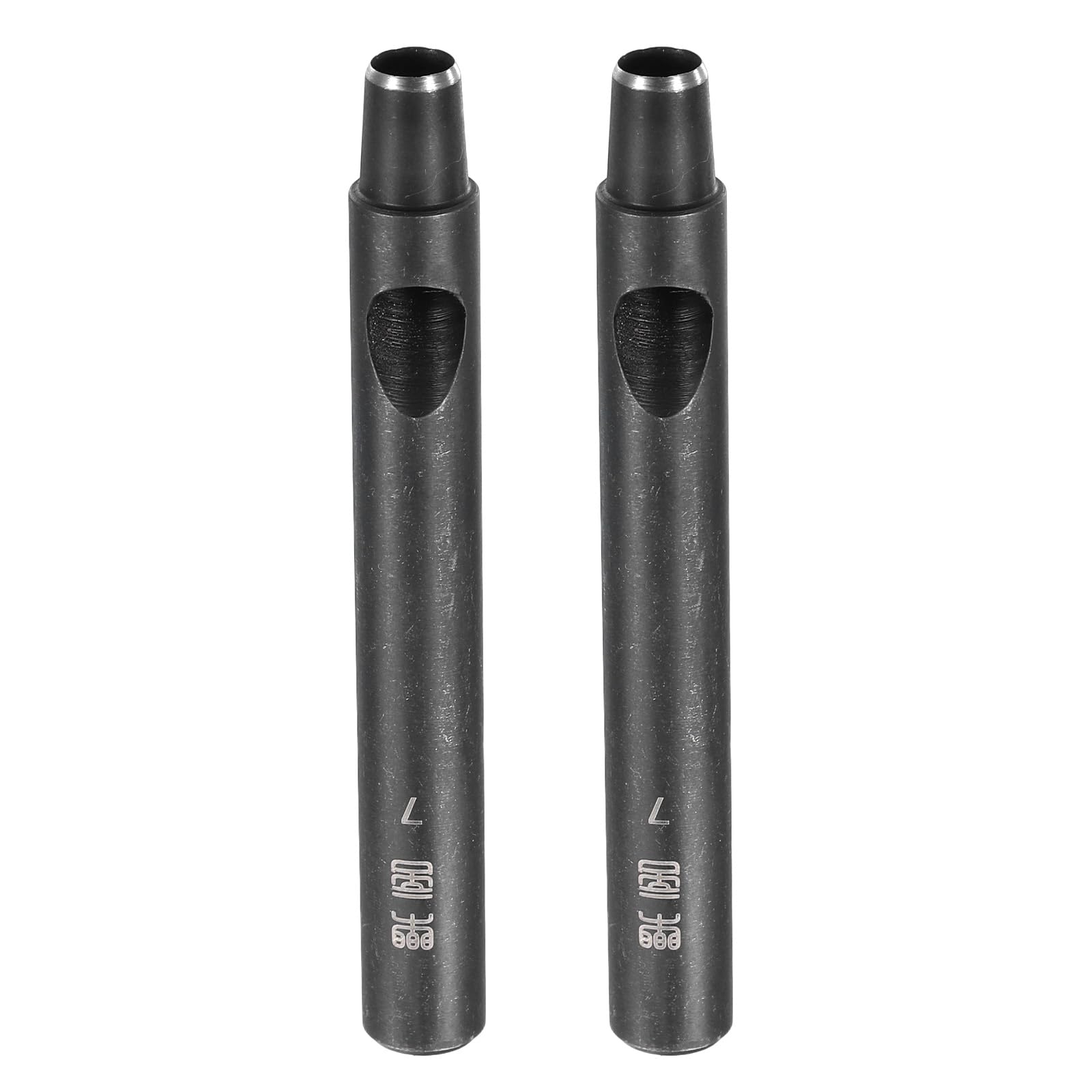 sourcing map 2pcs Leather Round Hole Punch, 7mm Hollow Hole Puncher Carbon Steel Circle Hole Punching Cutting Tool for Belt/Leather Craft DIY