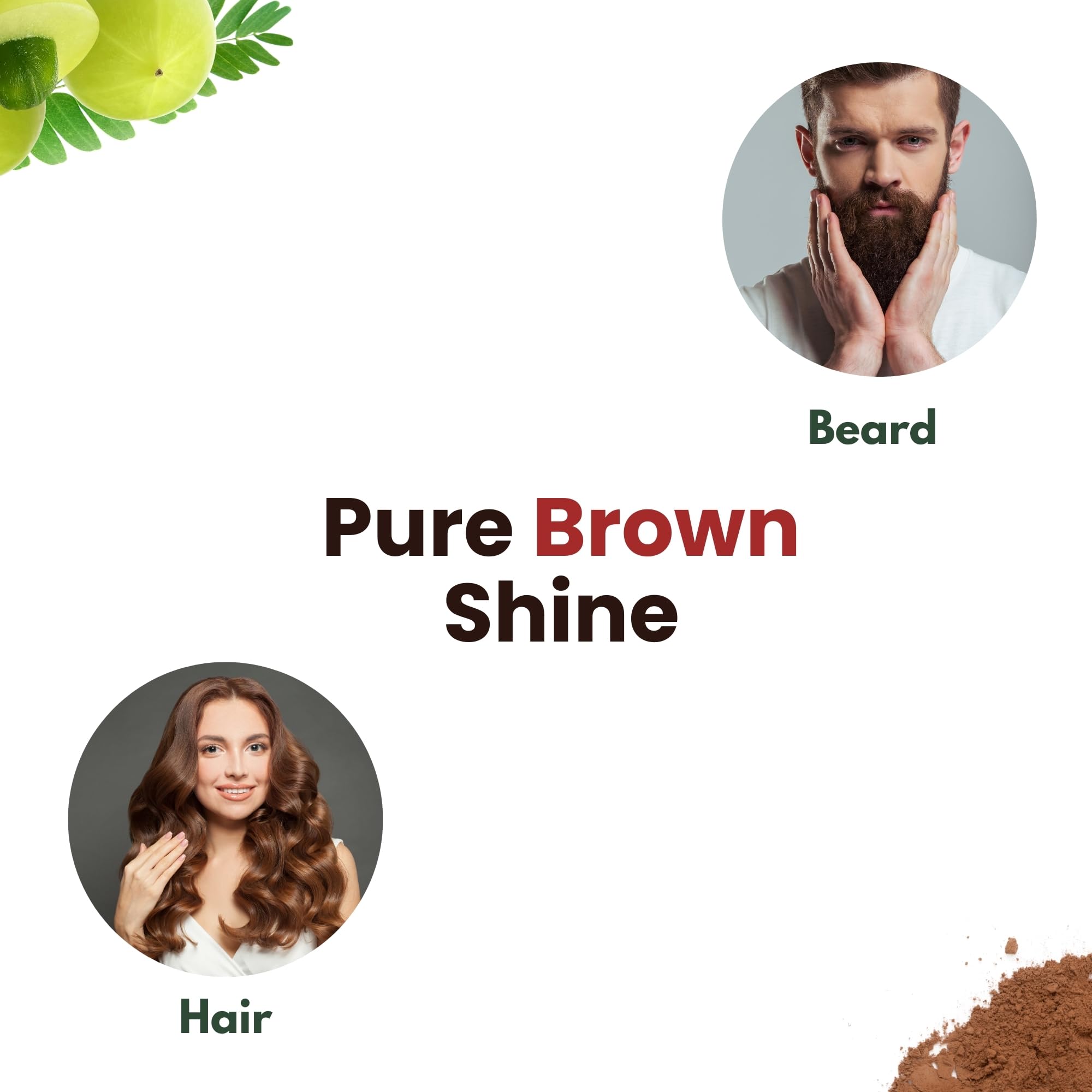 CRAFTherbbs Organic Dark Brown Beard & Hair Color | Natural and Healthy Shine | Dandruff Control, UV & Pollution Protection | For Unisex | Pack Of (3) (50g) - Image 4 thumbnail