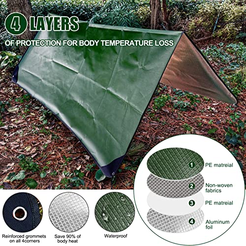 E EASTSTORM 210×150cm Verdickter Notfalldecke Schlafsack Survival Biwaksack Rettungsdecken Plane Wasserdicht Thermodecke Tarp Zeltplane und Notfall Regenponcho Ultraleicht Kälteschutz für Camping – Bild 3