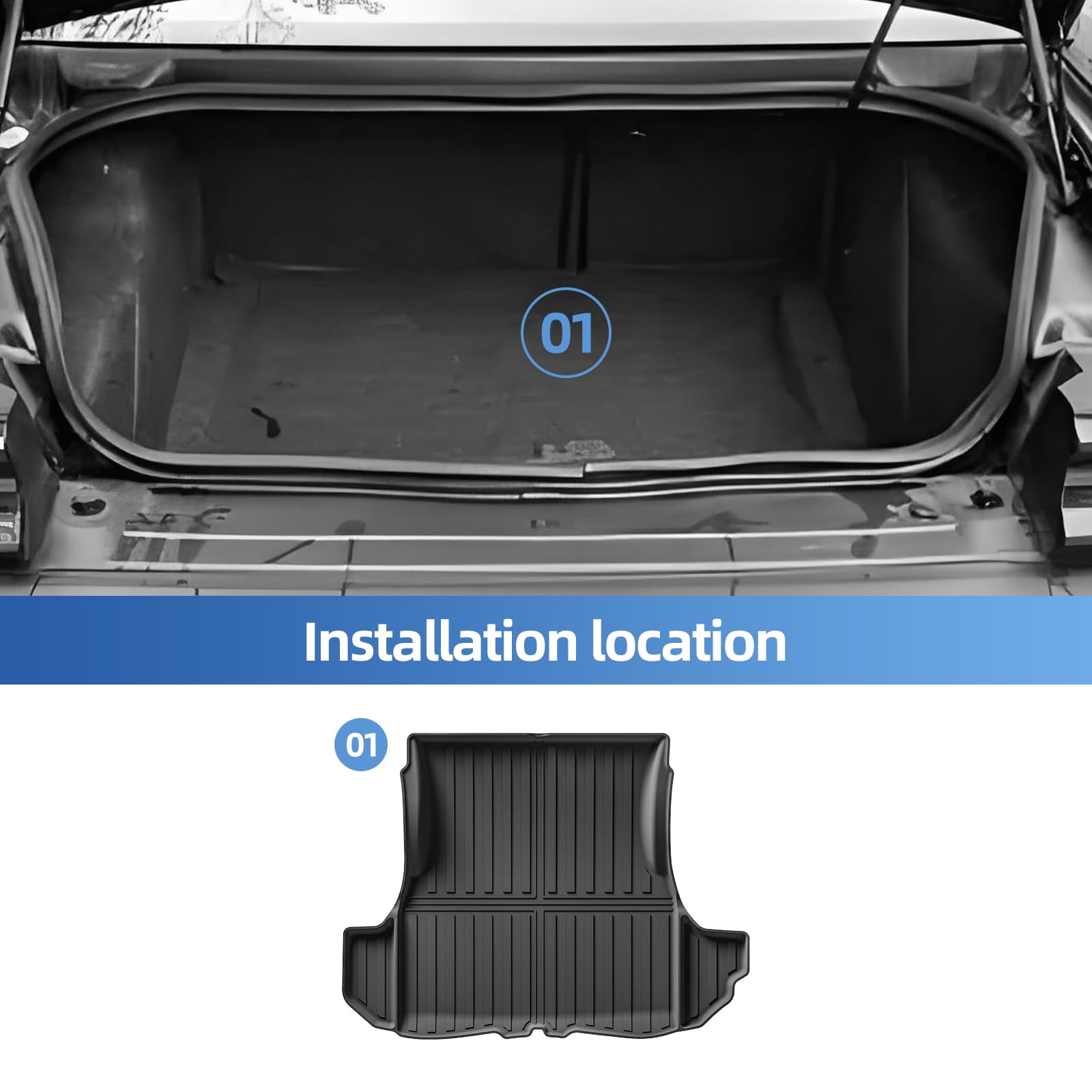 SMABEE All-Weather TPE Floor Mats & Trunk Liner – Fits Dodge Challenger RWD 2011-2023