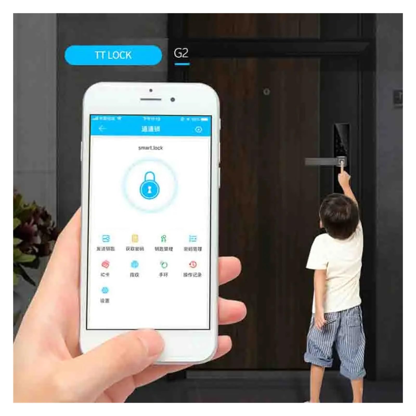 防水 TTLock 生体認証指紋セキュリティインテリジェントスマート 