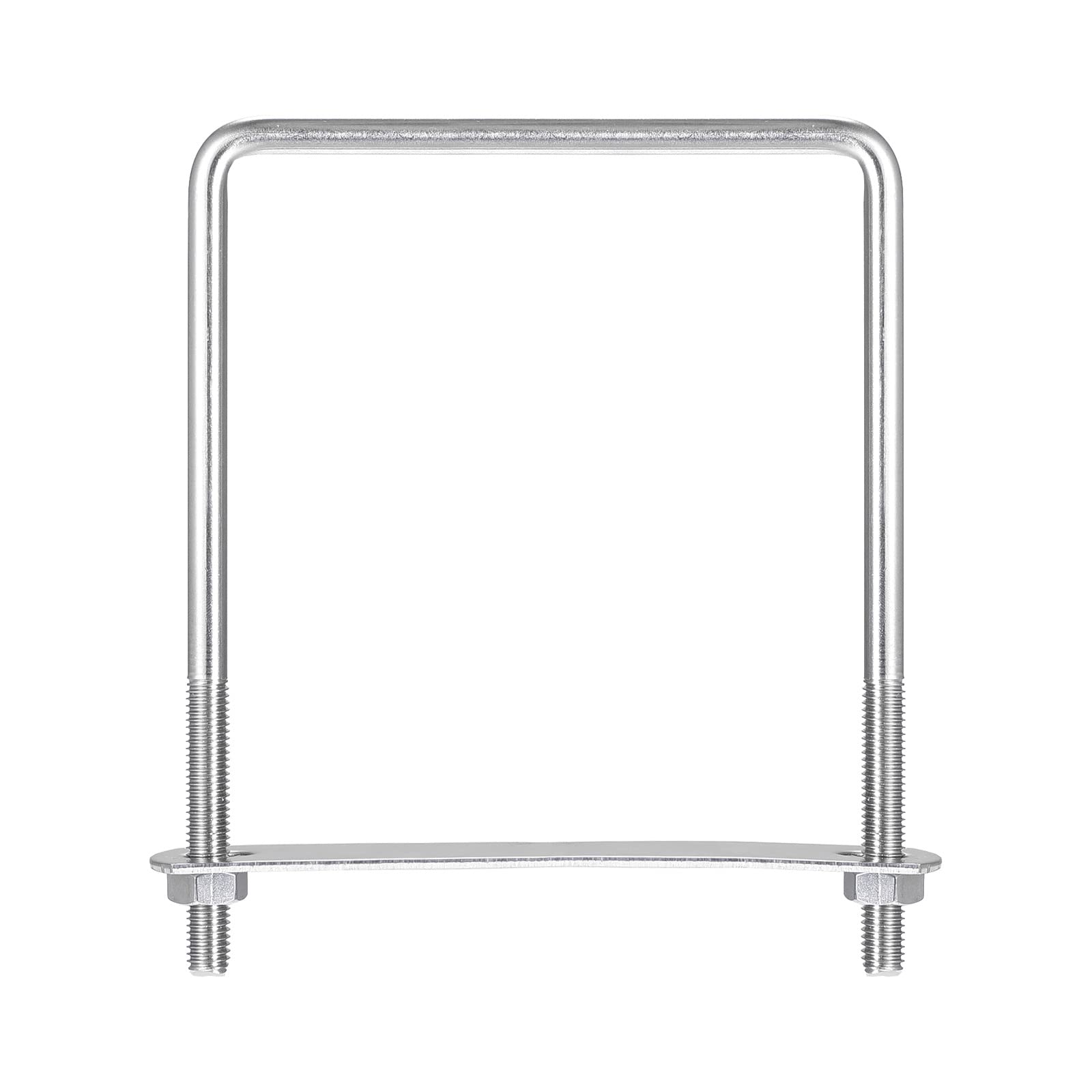 uxcell Square U-Bolts, 2 Sets 112mm(4.41") Inner Width 150mm Length M8 304 Stainless Steel U Clamp Bolt with Nuts and Plates, for Boat Trailer