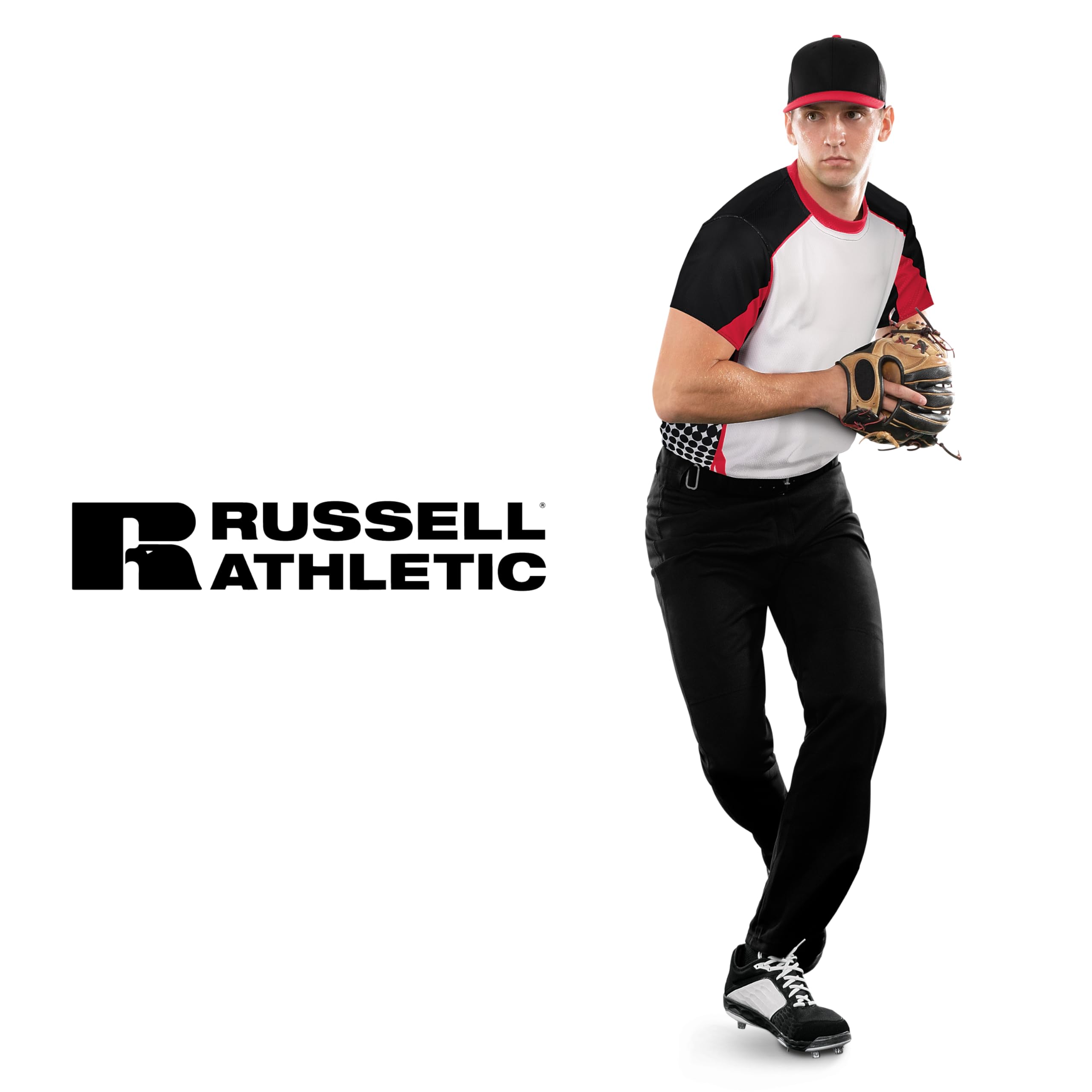 Russell Athletic Boot Cut Game Pant, Reinforced Knees, Stretch Fabric, Two Back Pockets Pantalons Homme