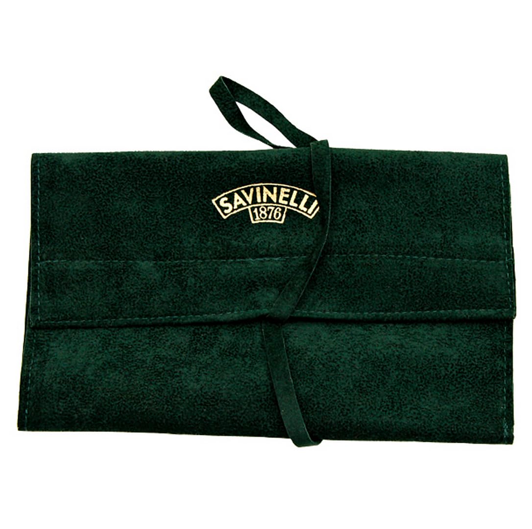Savinelli Velvet Tobacco Pipe Pouch - Soft Pipe Case Roll Bag For Pipe Storage, Single Pipe Storage Pouch Measures 7" x 4" Fits Most Wood Pipes up to 6.25" (Green)
