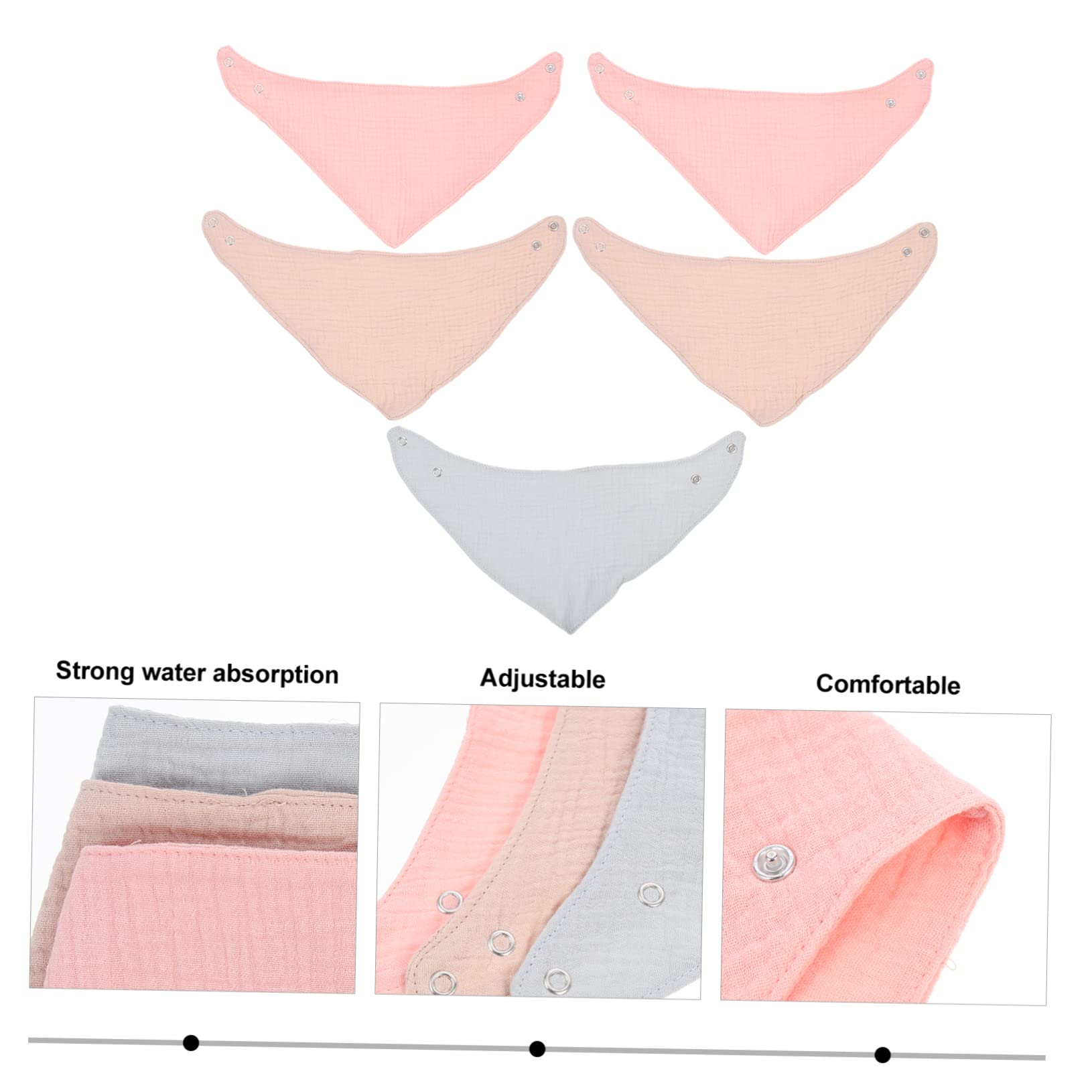 ibasenice 3er-sets Schmutzabweisende Baby-lätzchen Bandana-lätzchen Aus Baumwollgarn Für Neugeborene 3er-pack Für Einfache Pflege 5 Stück * 3