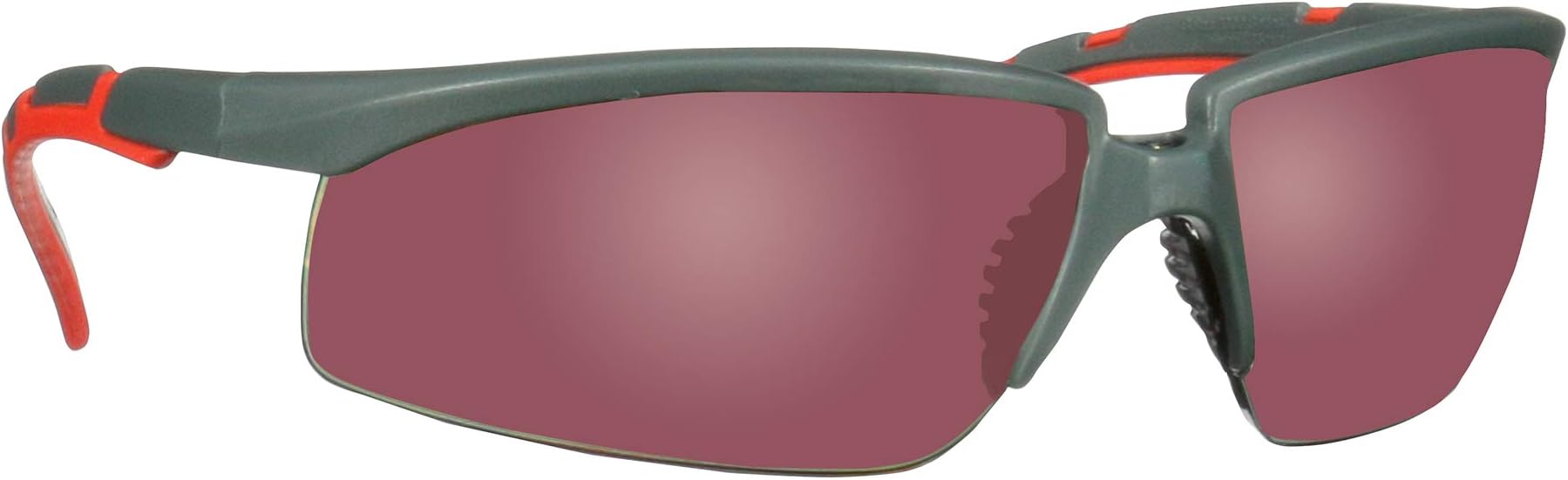3M Safety Glasses, Solus 2000 Series, Anti-Scratch, Red Mirror Lens, Gray/Red Temples