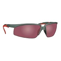 Vista 1 de 3M Gafas de seguridad, serie Solus 2000, ANSI Z87, antiarañazos, lente de espejo rojo, marco gris/rojo, patillas de trinquete ajustables