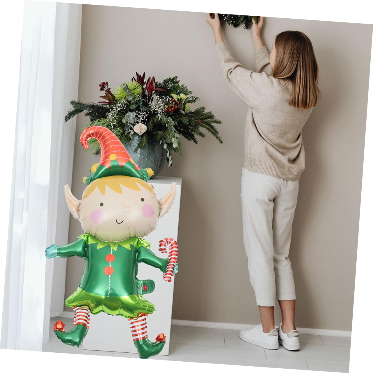 PRETYZOOM 50pezzi Palloncini Sagomati in Lamina di Alluminio per Decorazioni Natalizie Articoli per Feste di Natale Palloncini Decorativi Natalizi per Casa Ufficio e Giardino
