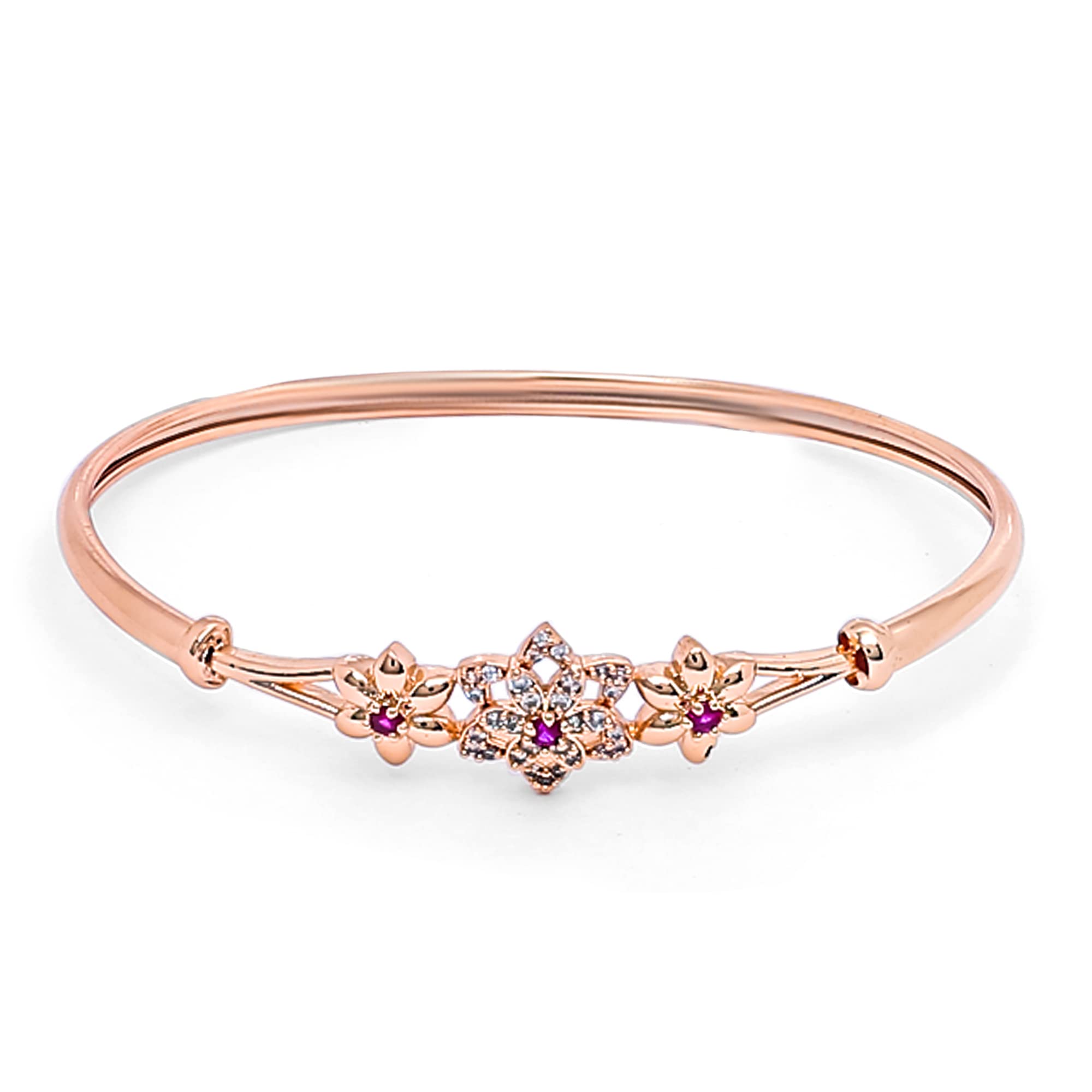 Valentines Special Rose Gold Plated Cubic Zirconia Bracelet Jewellery for Women & Girls (ADB190)-image-27