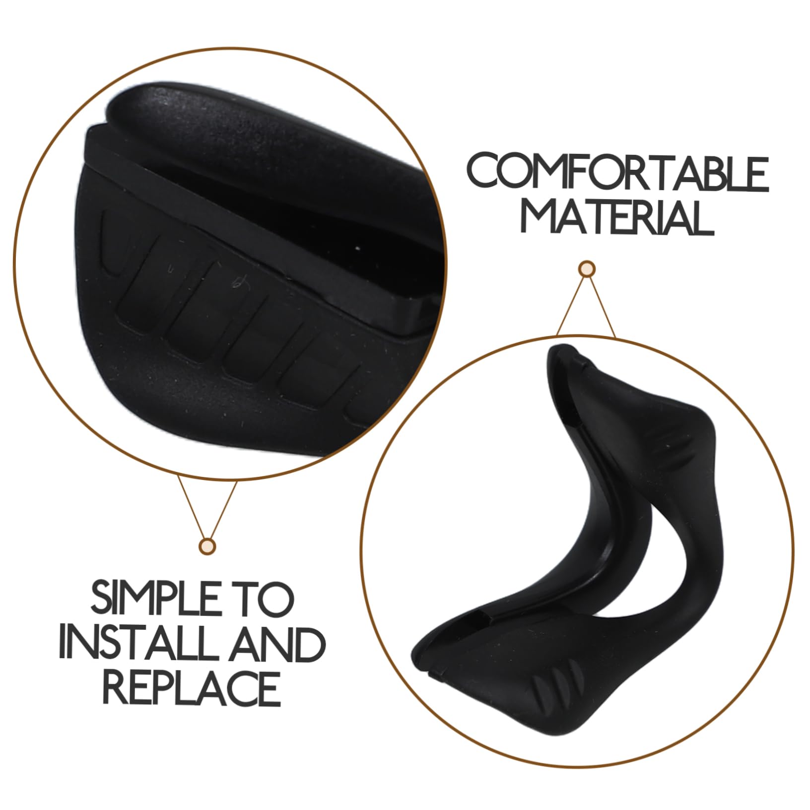 Didiseaon 5 Piezas Separadores de almohadillas nasales para gafas de sol Accesorios para gafas Reemplazo de almohadillas espaciador de repuesto almohadillas nasales para anteojos Black