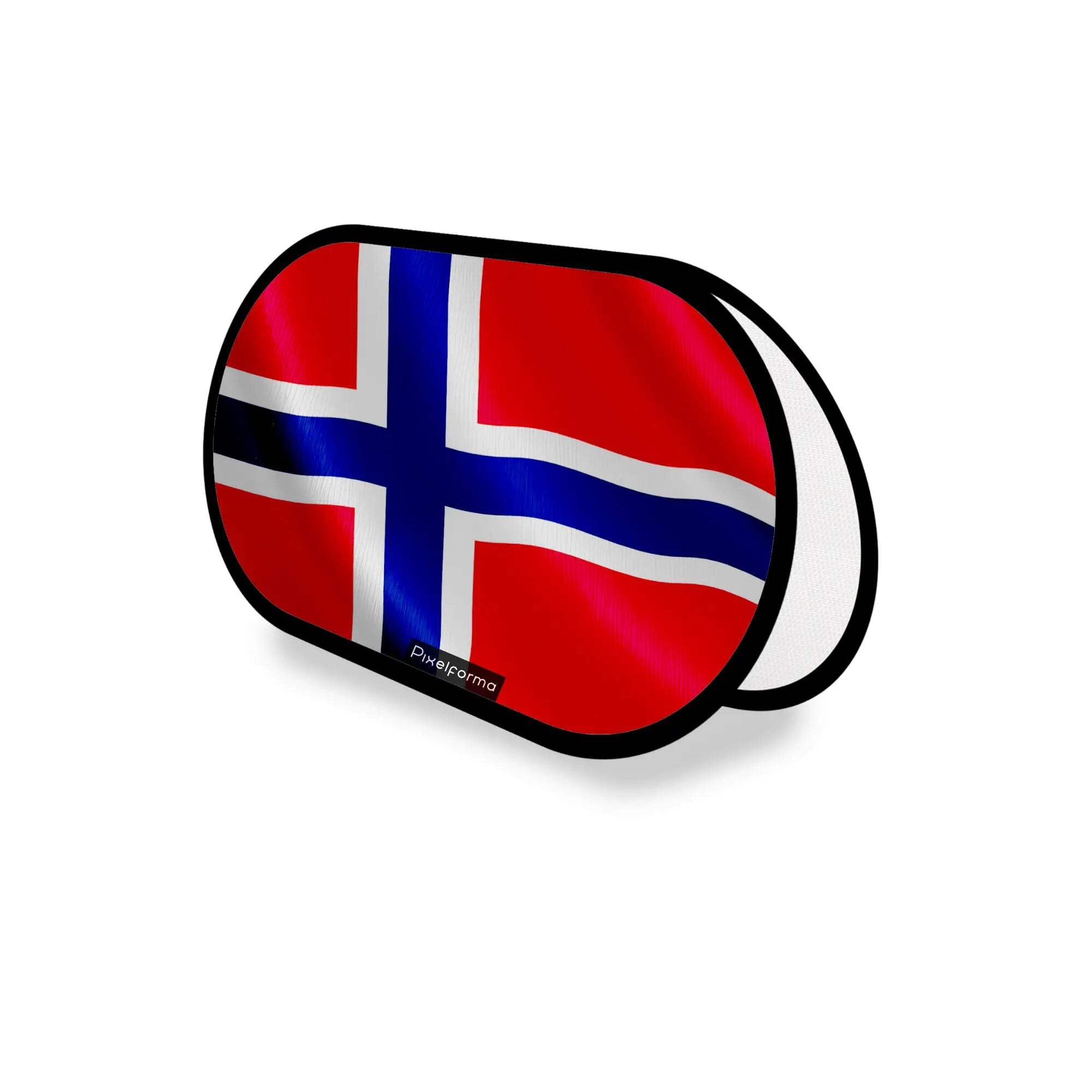 Drapeau de Norvège polyester 70x120cm signalétique extérieure support publicitaire ovale
