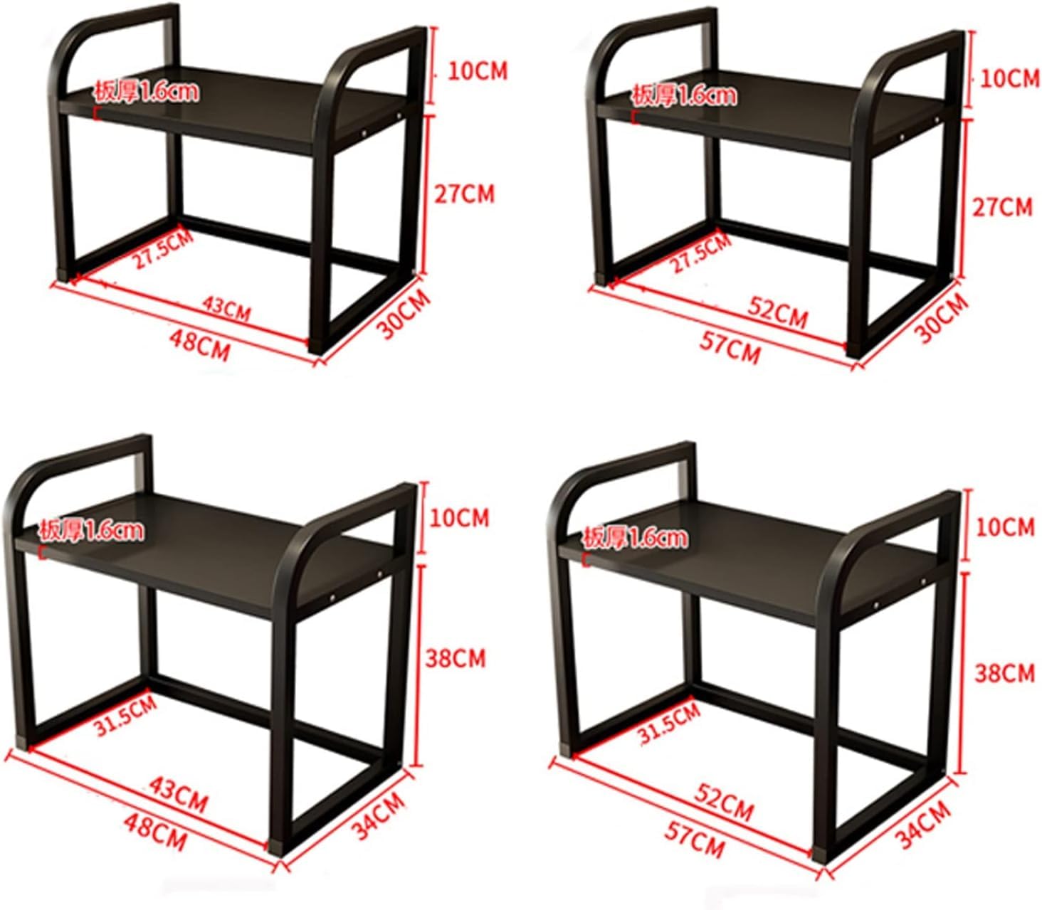 Soporte de madera para impresora de escritorio de 2 niveles, estante de almacenamiento multiusos para impresora, escáner, fax, monitor elevador de oficina en casa