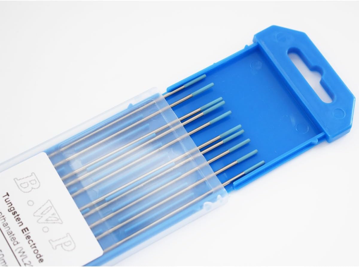 Blue Tip WL20 2.0% Lanthanated TIG Tungsten Electrode 1.6mm 2.4mm 3.2mm 150mm 6" for DC AC TIG Welder Welding Machine 10pcs (1.6150mm (1/16"x6"))