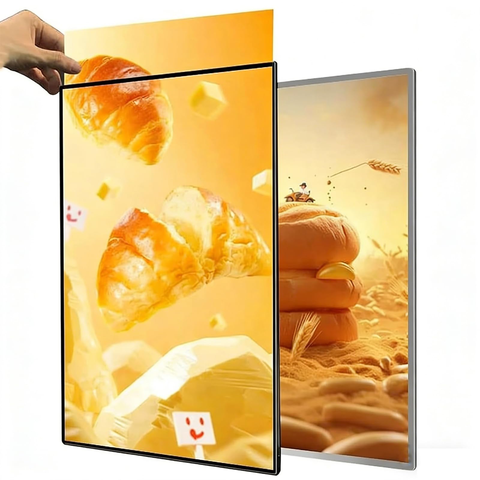 LED Advertising Light Box, Ultra-Slim Backlit Poster Frame with Pull-Out Design, Bright LED Display for Wall, Desk or Hanging, Perfect for Retail and Restaurant Use