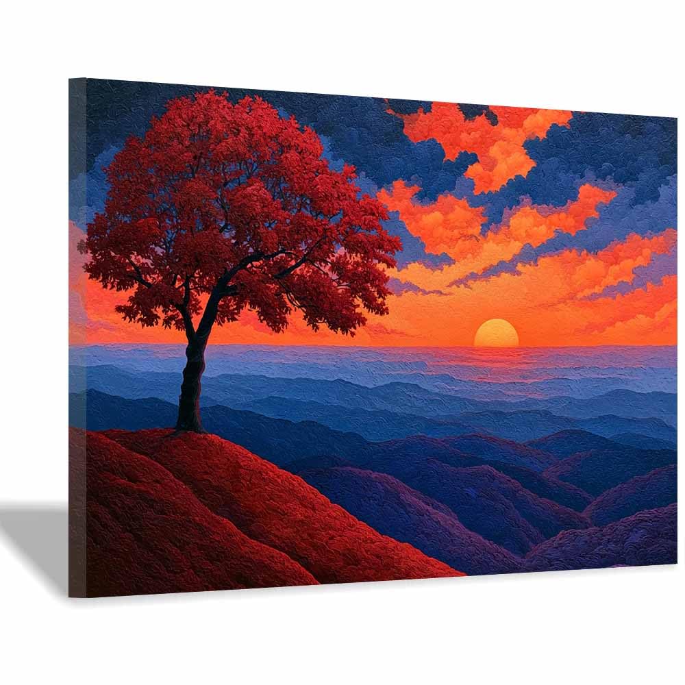 XENIOU Tree Wall Art Divine Whites Tree canvas painting wall art, Living Room Bedroom Hallway Stairs Decoration.(Multicolor)-70x100cm Framed