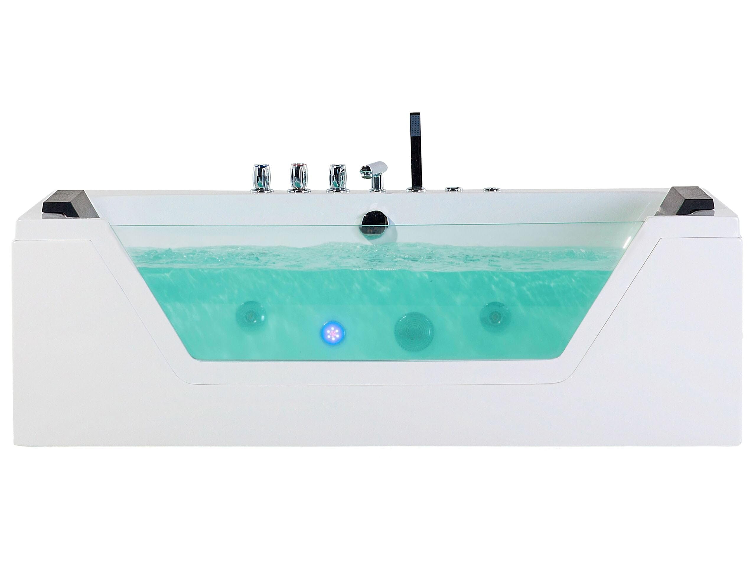 Bañera de hidromasaje blanco plata con LED de acrílico sanitario y vidrio individual 150 x 71 cm Samana