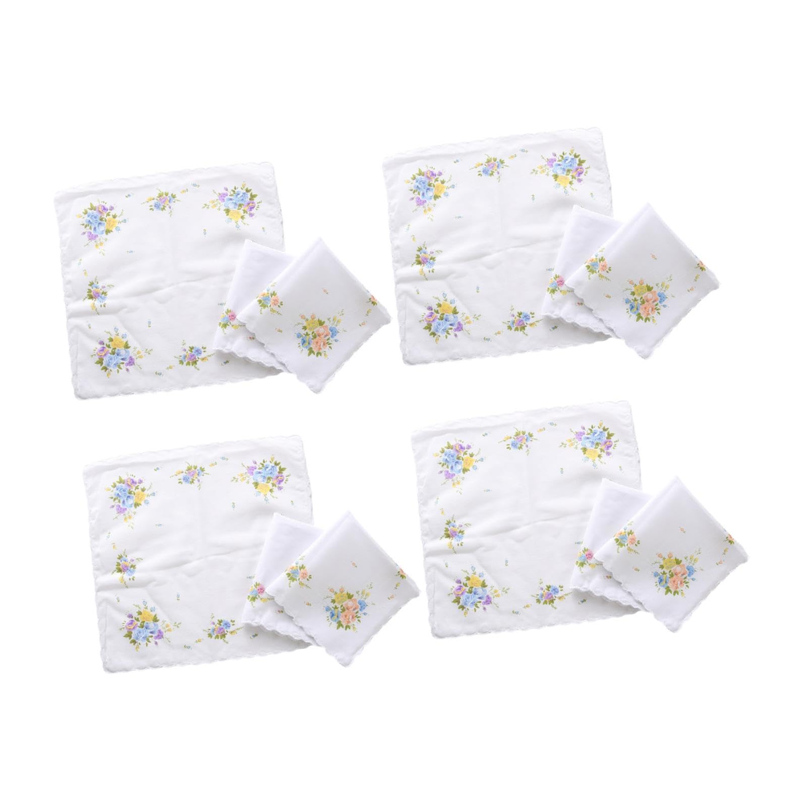 12x Ladies Handkerchiefs Hanky Set Classic Kerchief 30cmx30cm Pocket Squares | Handkerchiefs | Vintage Accessories-image-9