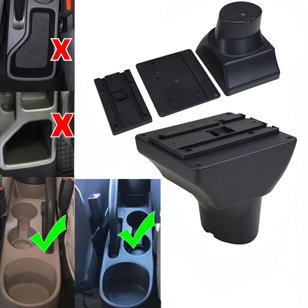 ZENVI Compatible with Hyundai i20 Braccioli | Stile Fibra Carbonio,Braccioli,Console Centrale Organizer Immagazzinaggio Scatola,Utilizzabile Per Autisti Supporto Gomito