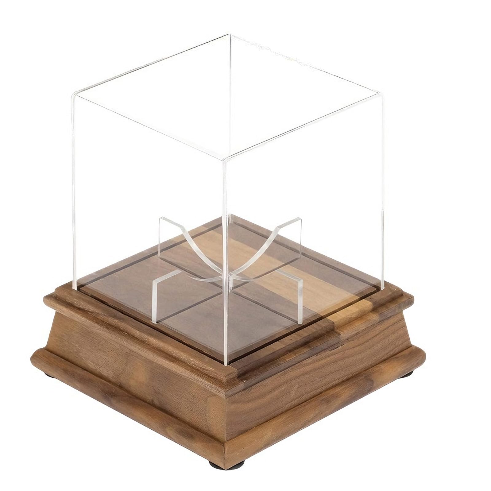 Modern Baseball Presentation Box Acrylic Cover Wooden Base Protective Signed Baseball Display Display Case Wood Base Cabinet Signatures