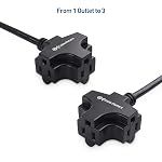 Cable Matters 3-Outlet 3 Prong Extension Cord 8 Feet, 3-Outlet Splitter Adapter with Extension Cord in Black
