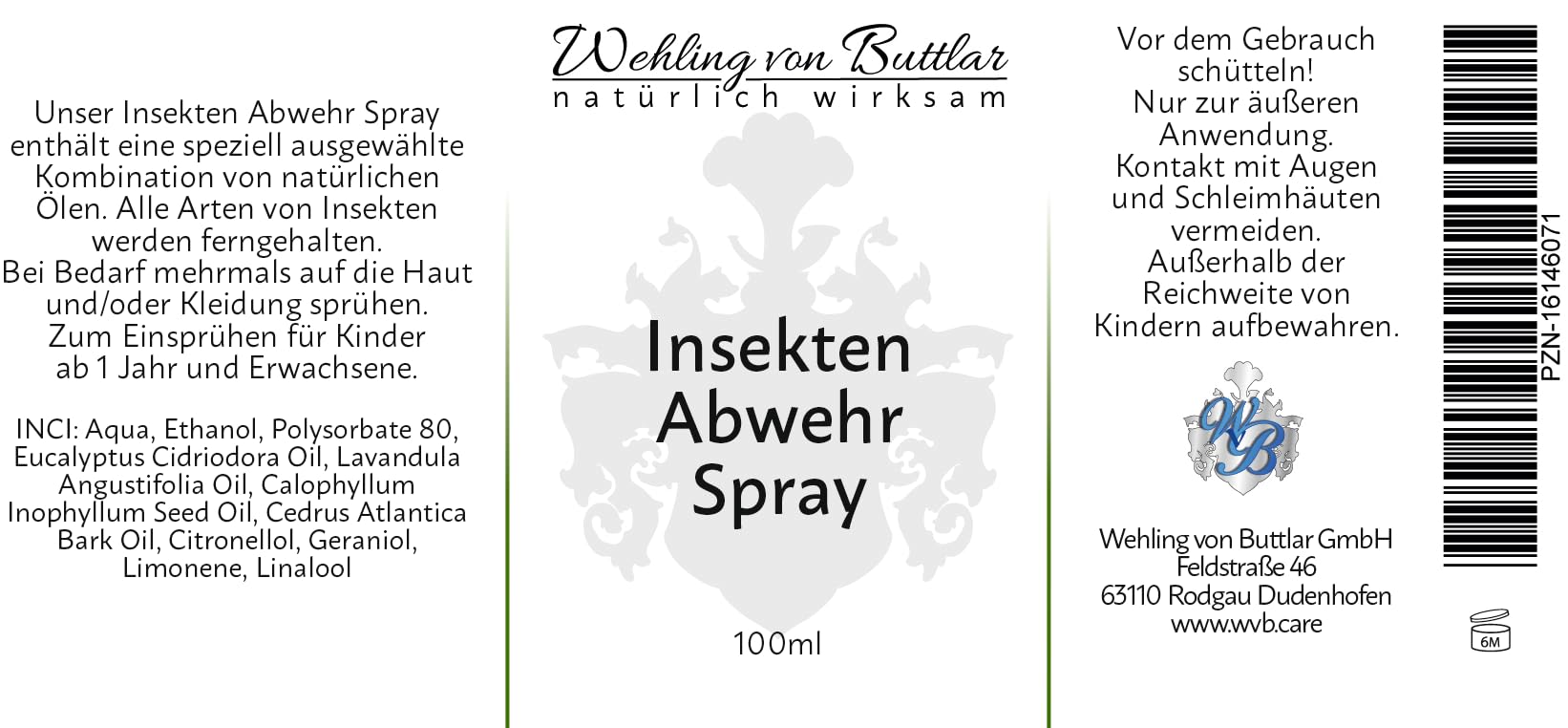 Insekten Abwehr Spray | Natürlicher Mückenschutz | Mit Zitroneneukalyptus, Lavendel & Zeder | DEET-frei & Hautmild | Für Kinder ab 1 Jahr (100 ml)