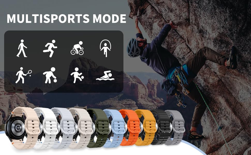 Image of WRIGSS Silicone Strap Compatible with Samsung Galaxy Watch 7 6 5 4 FE Original Style Wavy Smart Watch Straps For Men Women, 40mm 44mm Standard & Classic