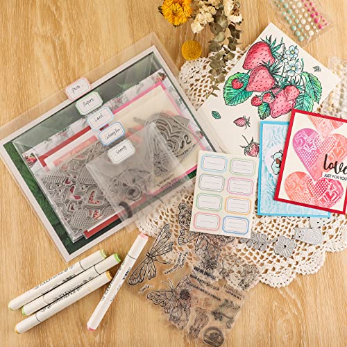 Image of Briartw 10 Pack Storage Bag,Resealable Plastic Envelopes Pockets for Cutting Dies Stencil Crafts Organizer Holder,7x10 inchClear Storage Envelopes for Clear Stamp,Die Cuts,Scrapbook Paper